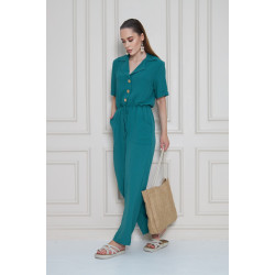 Pasaklı Giyim Kadın Beli Büzgülü Tulum 2622462 Petrol