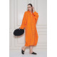 Pasaklı Giyim Kadın Oversize Yarasa Kol Tesettüre Uygun Gömlek Elbise-Tesettür Tunik Turuncu