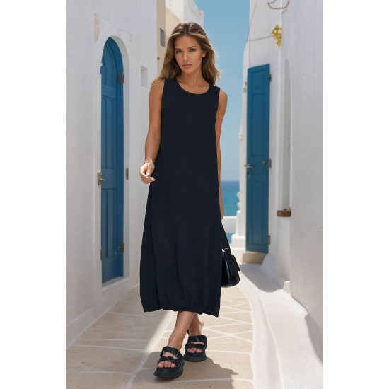 Pasaklı Giyim Kadın Eteği Lastikli Aerobin Yazlık Elbise Siyah