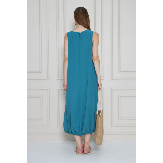 Pasaklı Giyim Kadın Eteği Lastikli Aerobin Yazlık Elbise Petrol