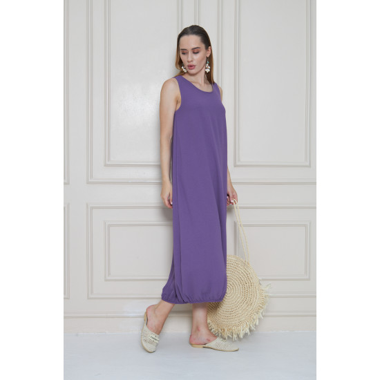 Pasaklı Giyim Kadın Eteği Lastikli Aerobin Yazlık Elbise Lila
