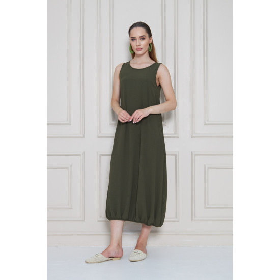 Pasaklı Giyim Kadın Eteği Lastikli Aerobin Yazlık Elbise Haki