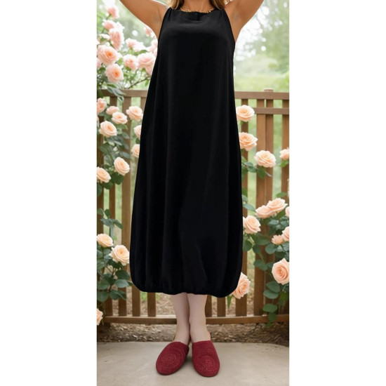 Pasaklı Giyim Kadın Eteği Lastikli Aerobin Yazlık Elbise Siyah