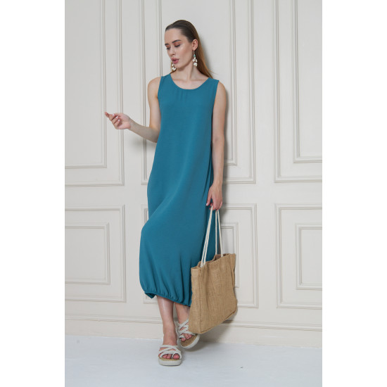 Pasaklı Giyim Kadın Eteği Lastikli Aerobin Yazlık Elbise Petrol