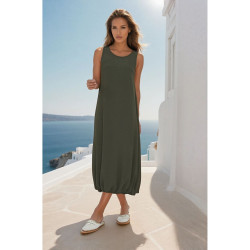 Pasaklı Giyim Kadın Eteği Lastikli Aerobin  Yazlık Elbise 3657286 Haki