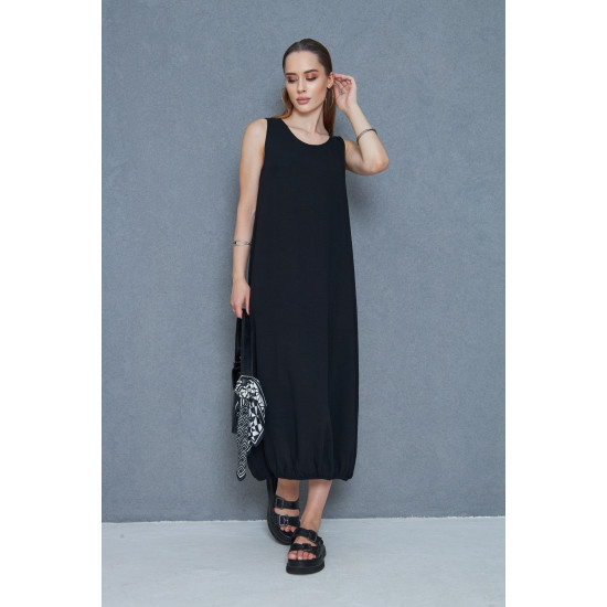 Pasaklı Giyim Kadın Eteği Lastikli Aerobin Yazlık Elbise Siyah