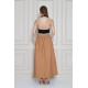 Pasaklı Giyim Kadın Karamel Paraşüt Kumaş Yazlık Gizli Fermuarlı Uzun Etek