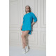 Pasaklı Giyim Kadın Premium Bambu Keten İncili Tunik Turkuaz