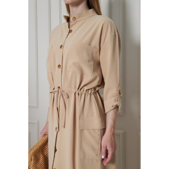 Pasaklı Giyim Kadın Premium Krep Elbise Bej