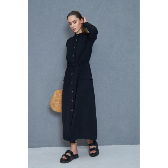 Pasaklı Giyim Kadın Premium Krep Elbise Siyah