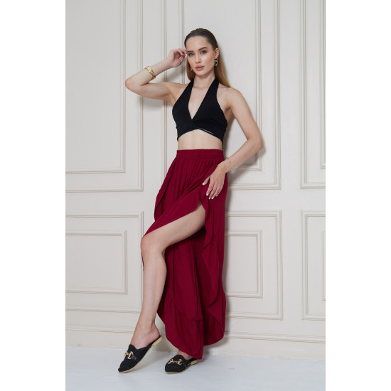 Pasaklı Giyim Bohem Pantolon Etek Bordo