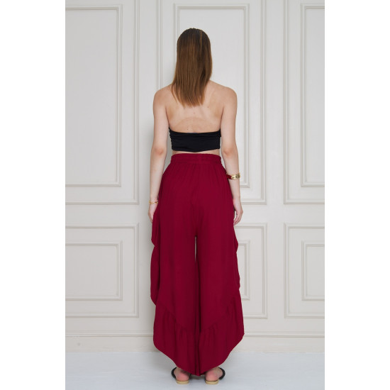 Pasaklı Giyim Bohem Pantolon Etek Bordo
