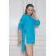 Pasaklı Giyim Kadın Premium Bambu Keten İncili Tunik Turkuaz
