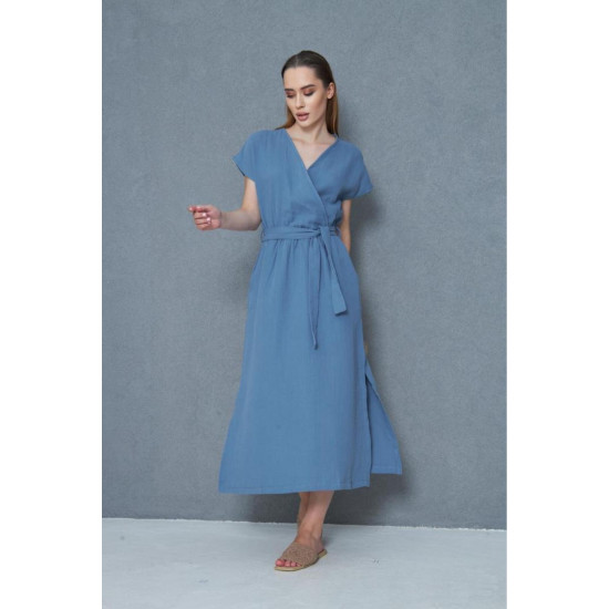 Pasaklı Giyim Kadın %100 Pamuk Müslin Elbise İndigo