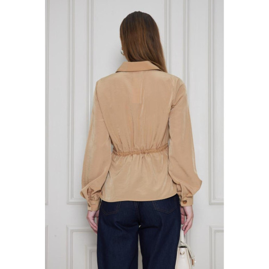 Pasaklı Giyim Kadın Kupra Gömlek Karamel
