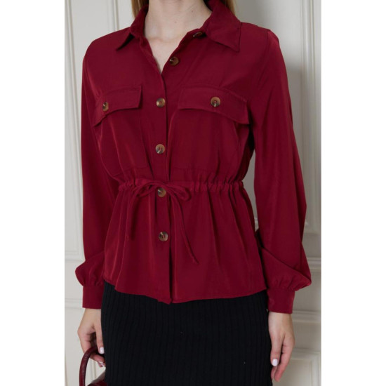 Pasaklı Giyim Kadın Kupra Gömlek Bordo