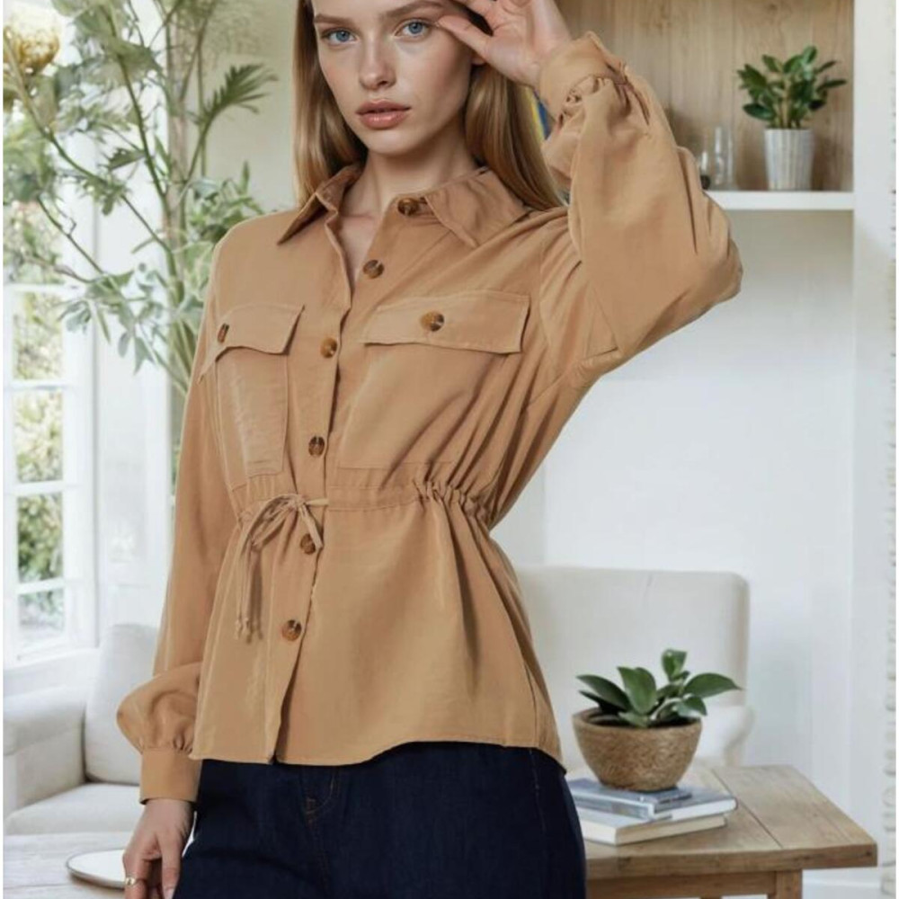 Pasaklı Giyim Kadın Kupra Gömlek 3738308 Karamel