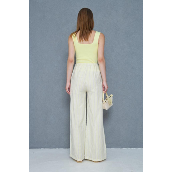 Pasaklı Giyim Kadın Fistolu Poplin Pantolon Sarı