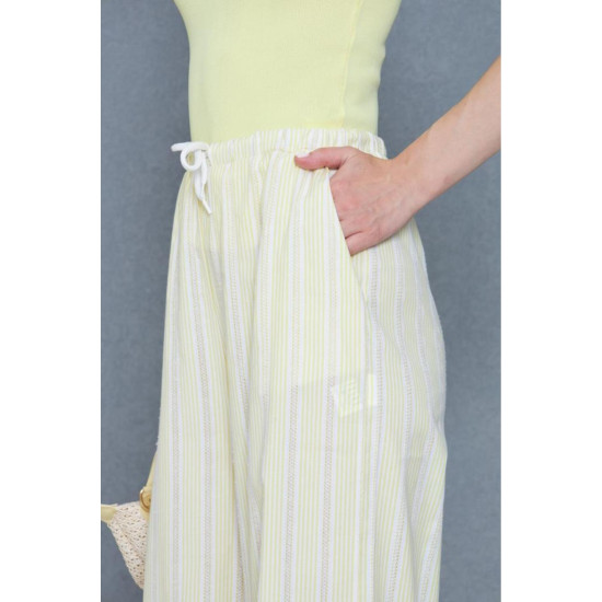 Pasaklı Giyim Kadın Fistolu Poplin Pantolon Sarı