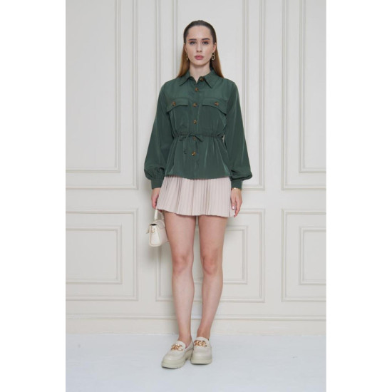 Pasaklı Giyim Kadın Kupra Gömlek Haki