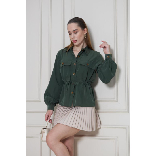 Pasaklı Giyim Kadın Kupra Gömlek Haki