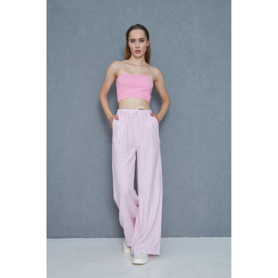 Pasaklı Giyim Kadın Fistolu Poplin Pantolon Pembe