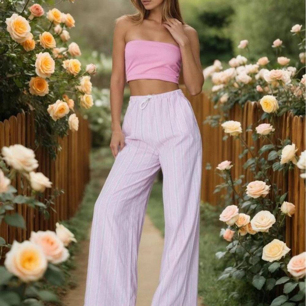 Pasaklı Giyim Kadın Fistolu Poplin Pantolon 3757176 Pembe