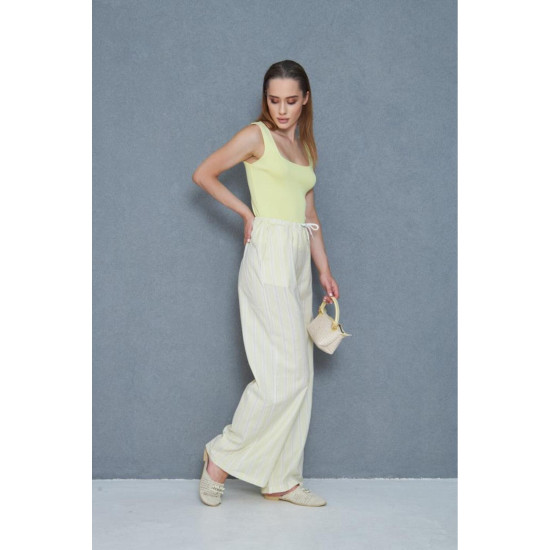 Pasaklı Giyim Kadın Fistolu Poplin Pantolon Sarı