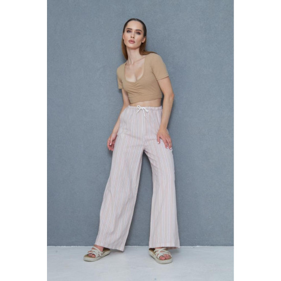 Pasaklı Giyim Kadın Fistolu Poplin Pantolon Bej