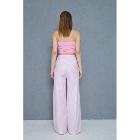 Pasaklı Giyim Kadın Fistolu Poplin Pantolon Pembe