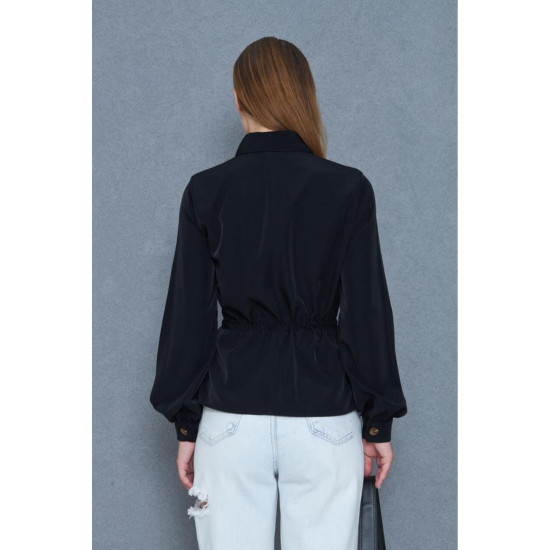 Pasaklı Giyim Kadın Kupra Gömlek Siyah