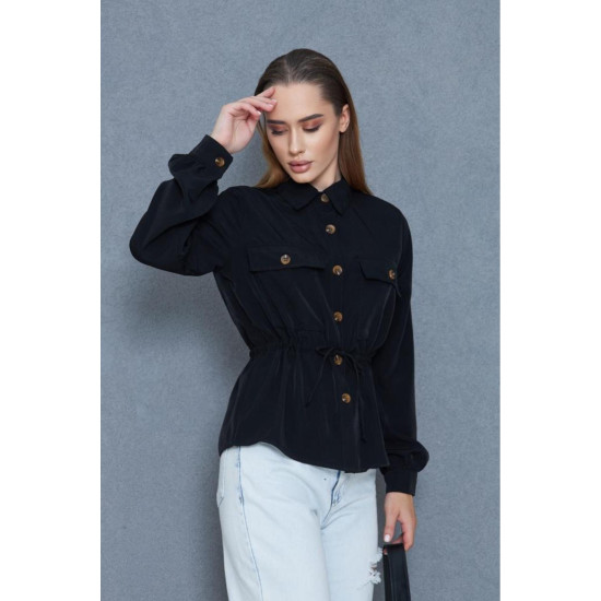 Pasaklı Giyim Kadın Kupra Gömlek Siyah