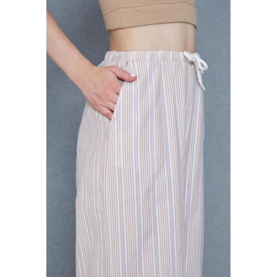 Pasaklı Giyim Kadın Fistolu Poplin Pantolon Bej