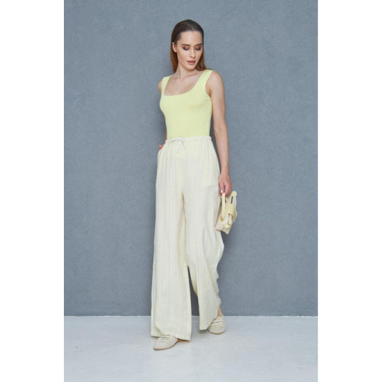 Pasaklı Giyim Kadın Fistolu Poplin Pantolon Sarı