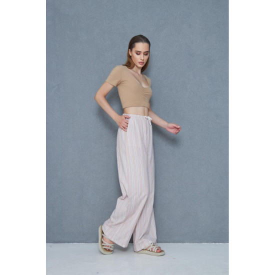 Pasaklı Giyim Kadın Fistolu Poplin Pantolon Bej