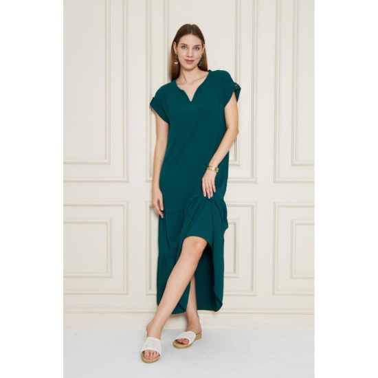 Pasaklı Giyim Kadın Apoletli Elbise Zümrüt