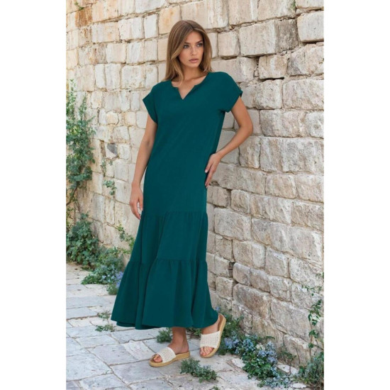 Pasaklı Giyim Kadın Apoletli Elbise Zümrüt