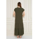 Pasaklı Giyim Kadın Apoletli Elbise Haki