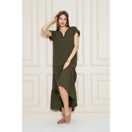 Pasaklı Giyim Kadın Apoletli Elbise Haki