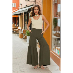 Pasaklı Giyim Kadın Paçası Büzgülü Pantolon 3763330 Haki
