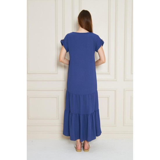 Pasaklı Giyim Kadın Apoletli Elbise İndigo