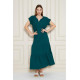 Pasaklı Giyim Kadın Apoletli Elbise Zümrüt