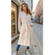 Pasaklı Giyim Kadın Kaşe Uzun Şal Yaka Palto Kaban – Ekru