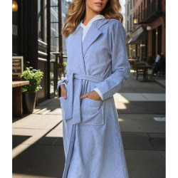 Pasaklı Giyim Kadın Kaşe Uzun Şal Yaka Palto Kaban – 3310451  Gri