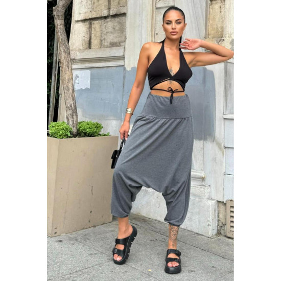 Pasaklı Giyim Kadın Viskon Otantik Şalvar, Salaş Pantolon Antrasit