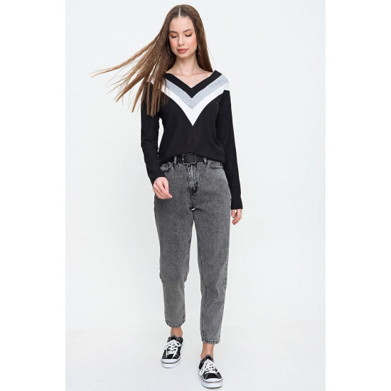 Pasaklı Giyim Yumoş Kazak Siyah