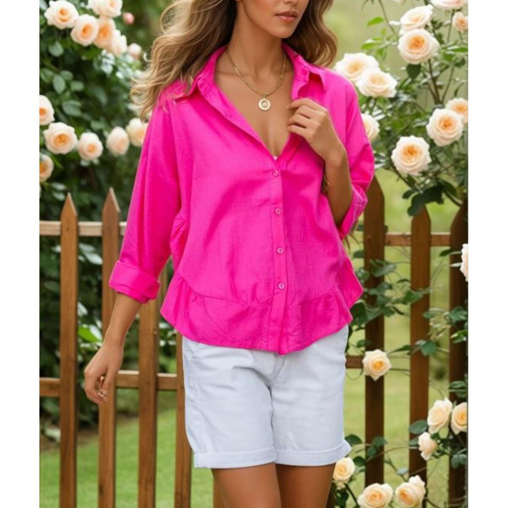 Pasaklı Giyim Kadın %100 Pamuk Gömlek 3570330 Fuşya