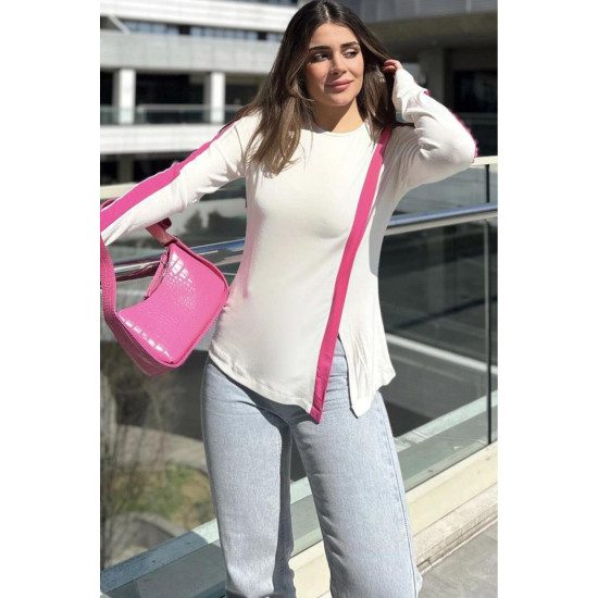 Pasaklı Giyim Kadın Asimetrik Bluz Beyaz