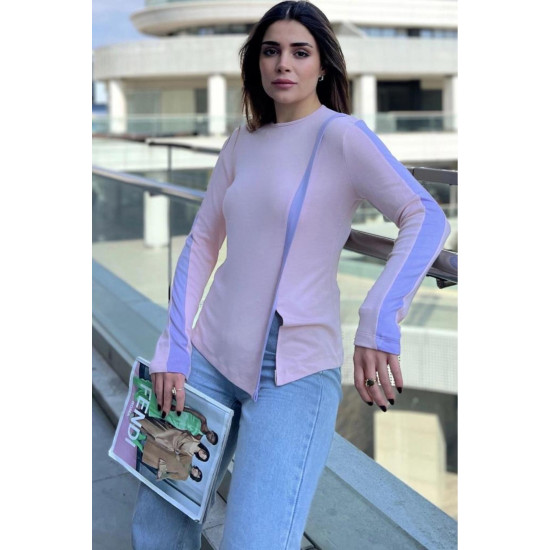 Pasaklı Giyim Kadın Asimetrik Bluz Pembe