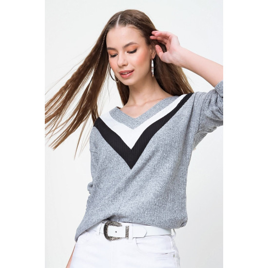 Pasaklı Giyim Yumoş Kazak Gri